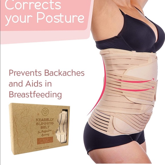 KeaBabies 3 in 1 Postpartum Belly Support Recovery Wrap - Belly Band - Picture 3 of 7